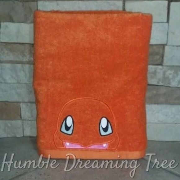 Pokemon Charmander Squirtle or Pikachu Embroidered Bath Towel Handmade NEW - Picture 3 of 4